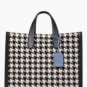 NEW Kate Spade Manhattan Houndstooth Large Tote